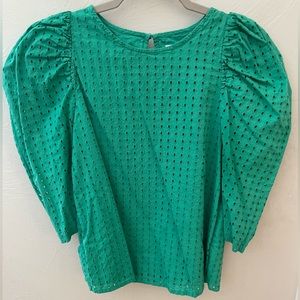 A New Day Keyhole Back Puff Sleeve Top